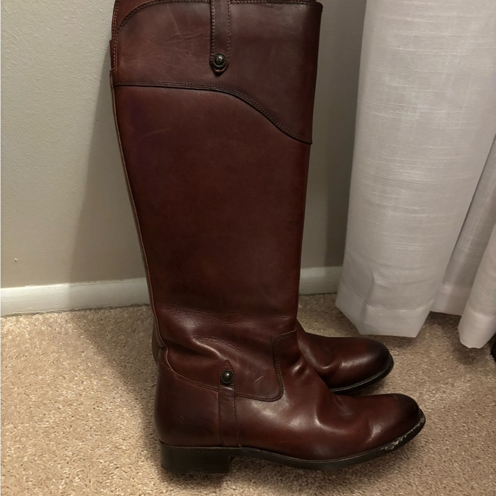 Frye Women's Extended Calf Melissa Button Leather Boots - Picture 3 of 12
